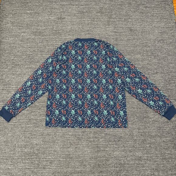 Pact Organic Pajama Set Women XL Navy Blue Top Bottom Tree Christmas Holiday - Picture 3 of 16